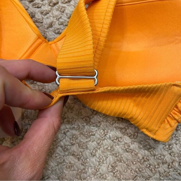 New With Tags H&M Ribbed Orange Push Up‎ Padded Bikini Top Size 2 - Picture 9 of 12